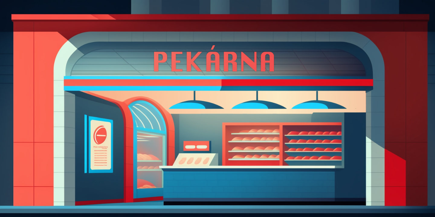 Prodejna pekárny na nádraží